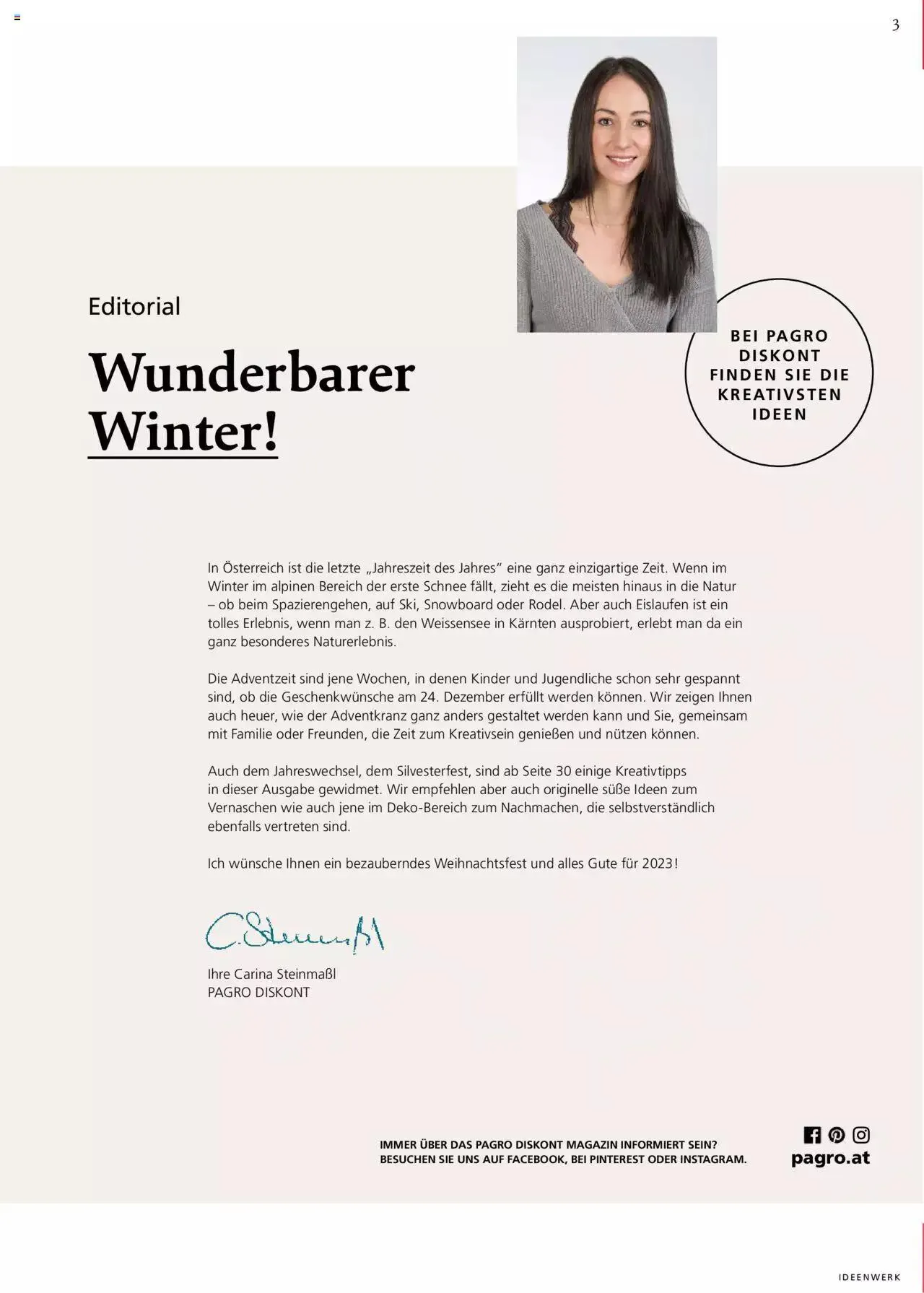 Pagro-Diskont - Ideenwerk von 3. November bis 31. Dezember 2023 - Flugblätt seite 3