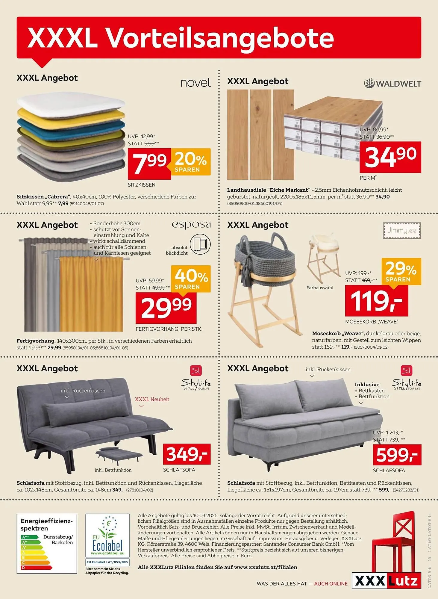 XXXLutz Prospekt von 4. März bis 10. März 2026 - Flugblätt seite  16