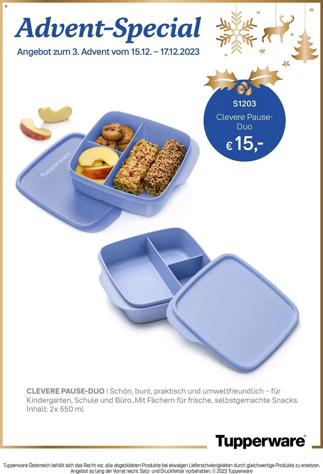 Tupperware Flugblatt von 15. Dezember bis 17. Dezember 2023 - Flugblätt seite  