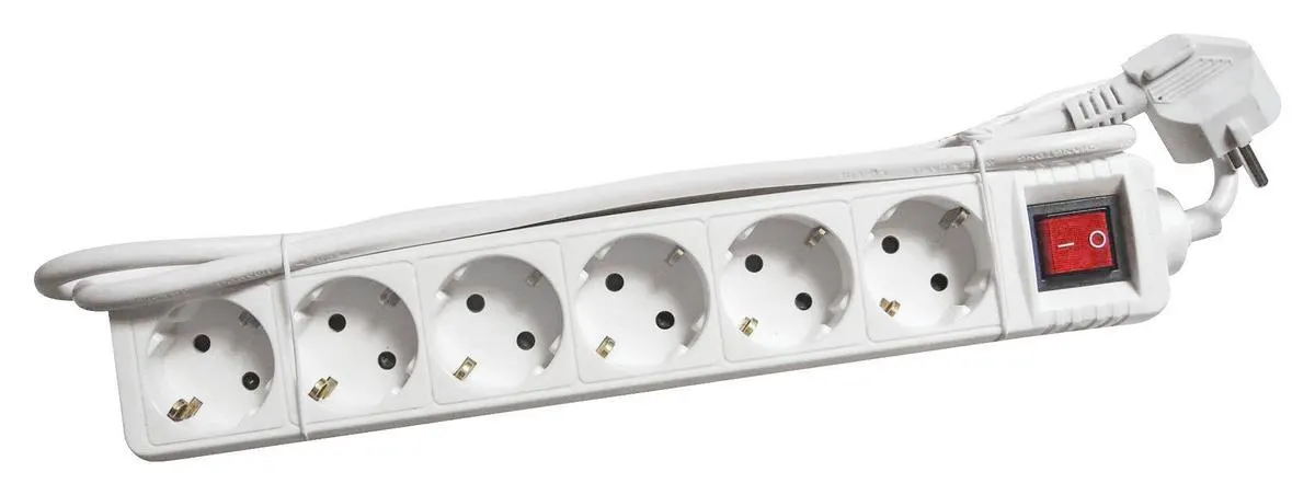 Steckdosenleiste Simon in Weiß mit 6 Steckdosen