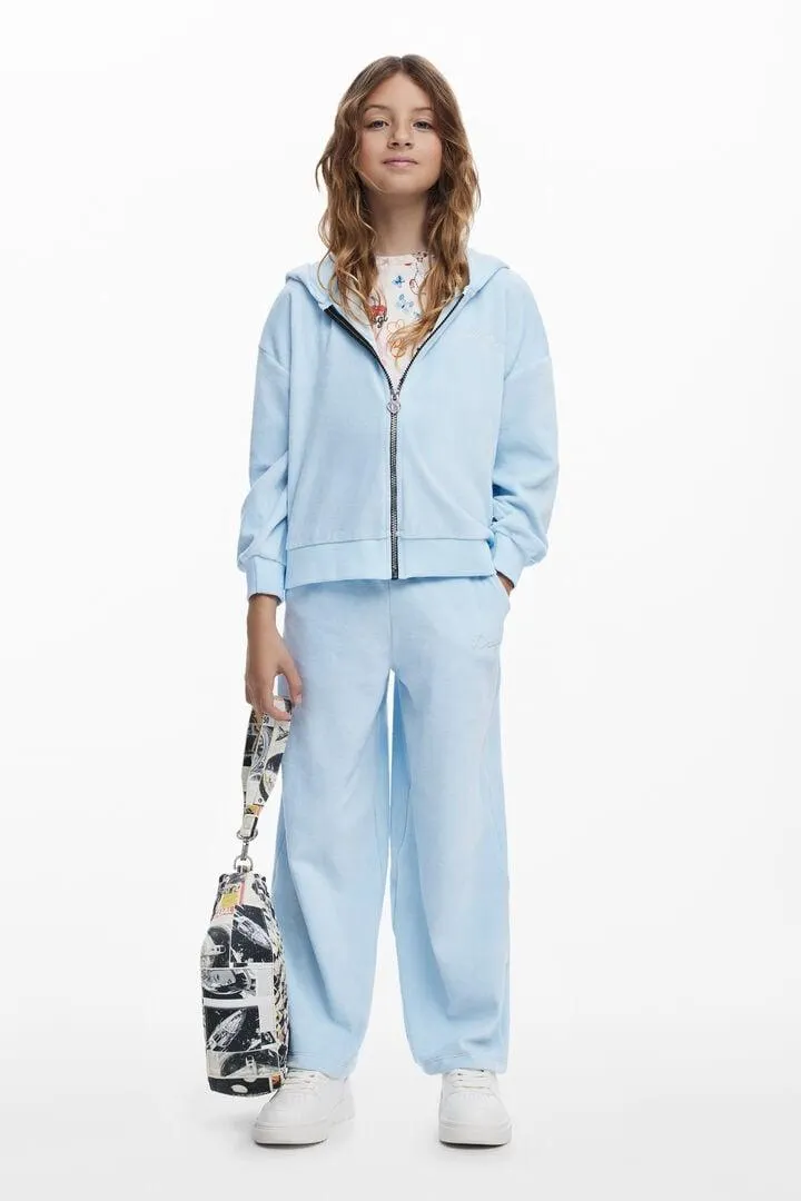 Kapuzensweatshirt mit Öhrchen und Strass-Logo