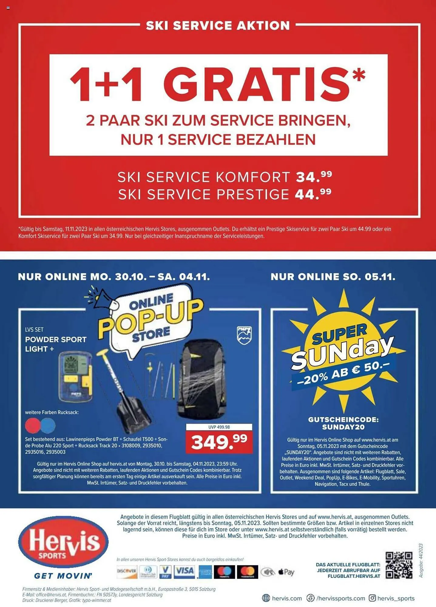 Hervis Flugblatt von 30. Oktober bis 5. November 2023 - Flugblätt seite 20