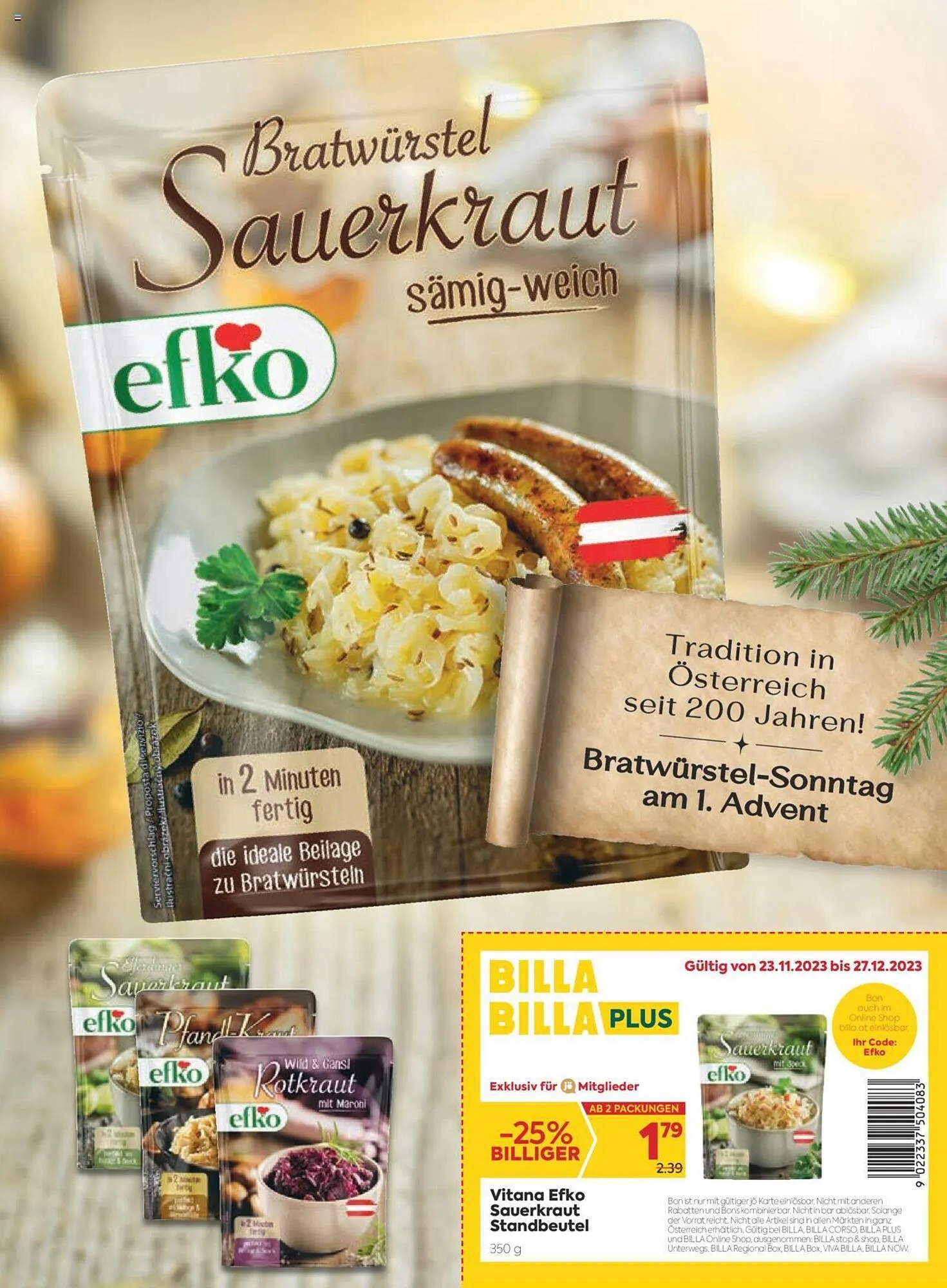 Billa Flugblatt von 1. Dezember bis 31. Dezember 2023 - Flugblätt seite  61