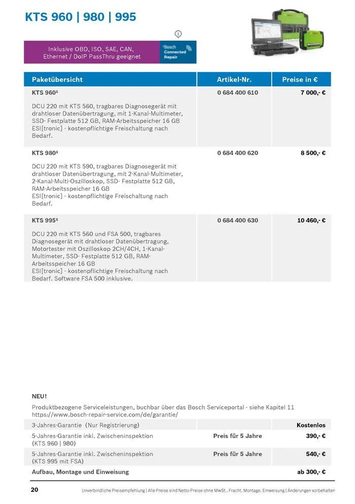 Werkstattausrüstung von Bosch von 21. Mai bis 31. Dezember 2024 - Flugblätt seite  20