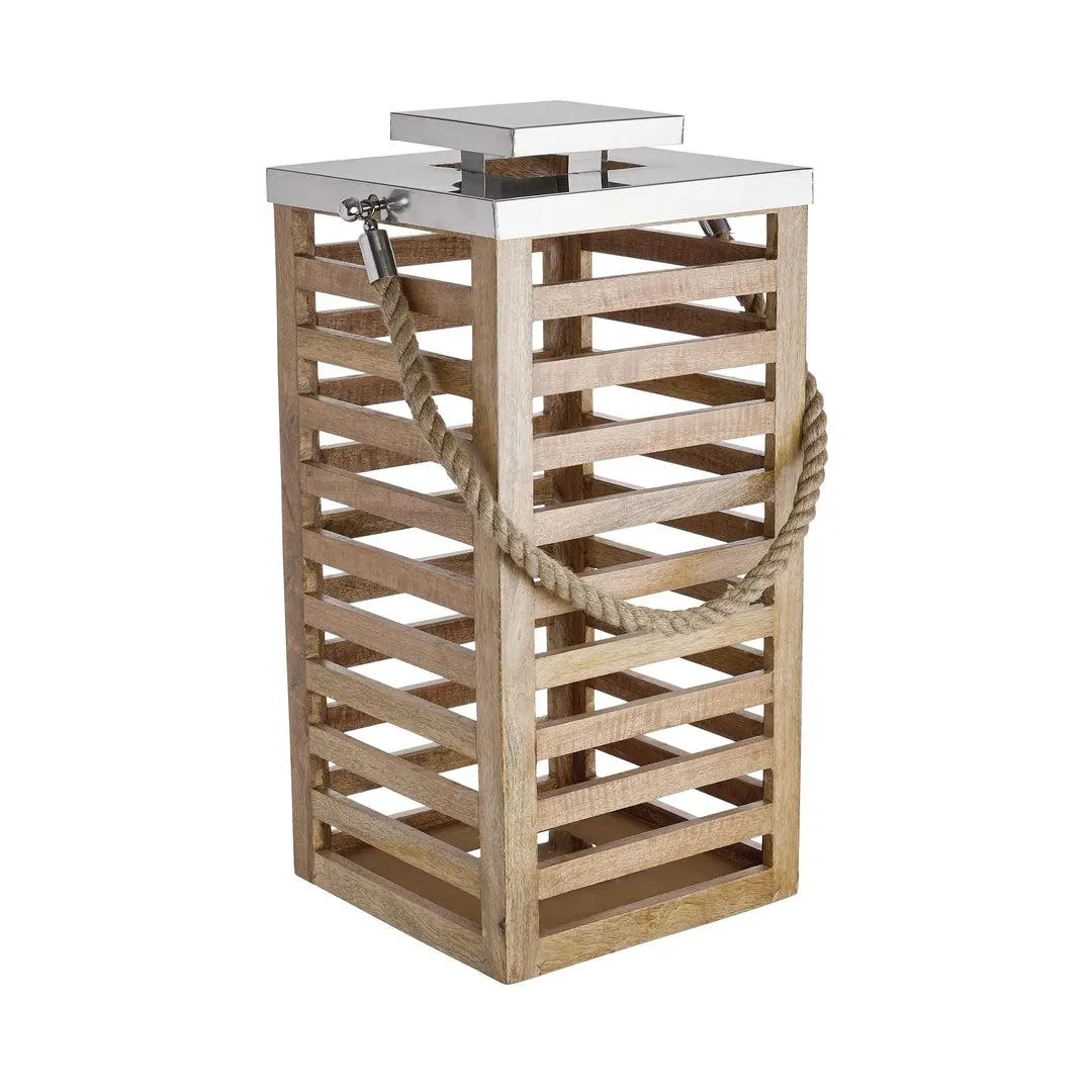 Laterne Mangoholz Höhe 65cm