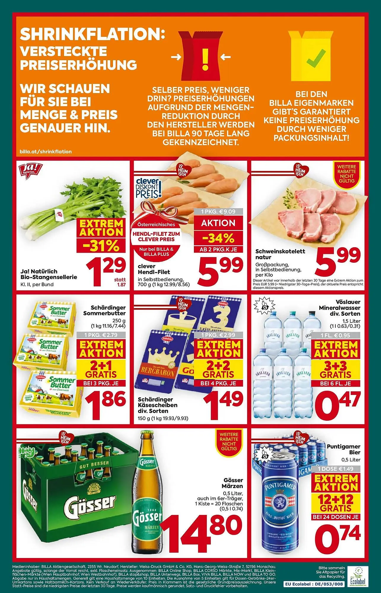 Billa Flugblatt von 15. Jänner bis 21. Jänner 2026 - Flugblätt seite  20