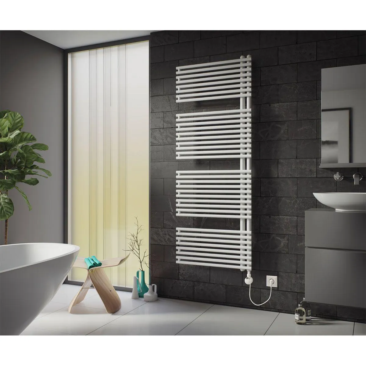 Ximax Elektrischer Handtuchwärmer Helene 1567 x 600 mm 900 Watt Typ 4 Weiß