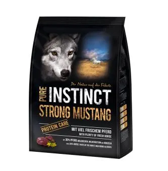 PURE INSTINCT STRONG MUSTANG mit Pferd für Hunde 1 kg
