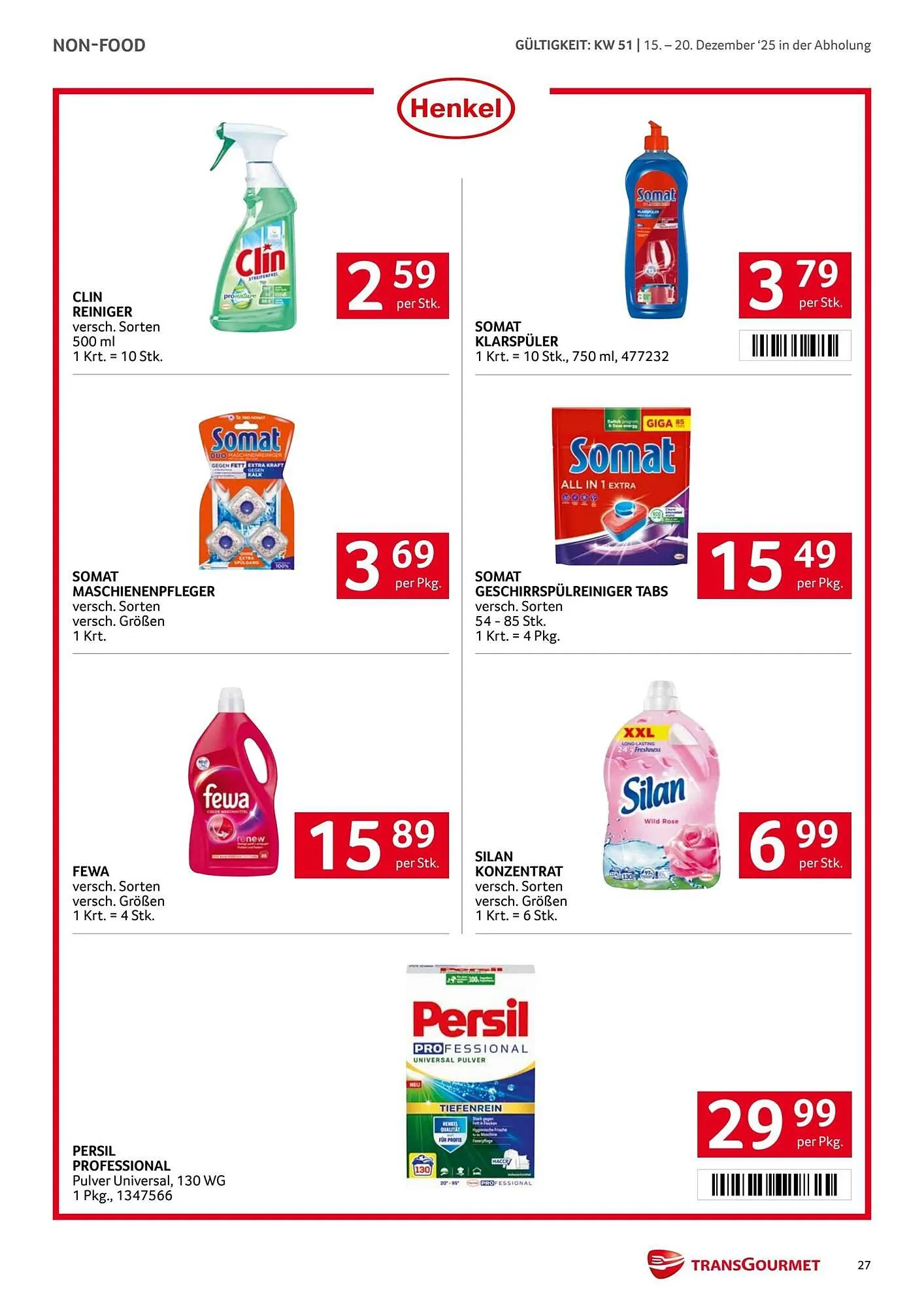 Transgourmet Flugblatt von 15. Dezember bis 21. Dezember 2025 - Flugblätt seite  26