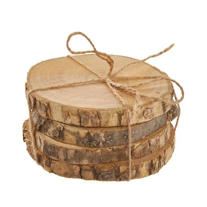 4er Set Deko-Holzscheibe, 9 cm