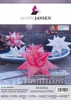 Transparentpapierstreifen-Set Fröbelsterne "Weihnachten", 60 Streifen