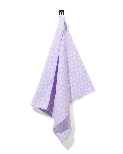 theedoek 65x65 katoen lila met stippen