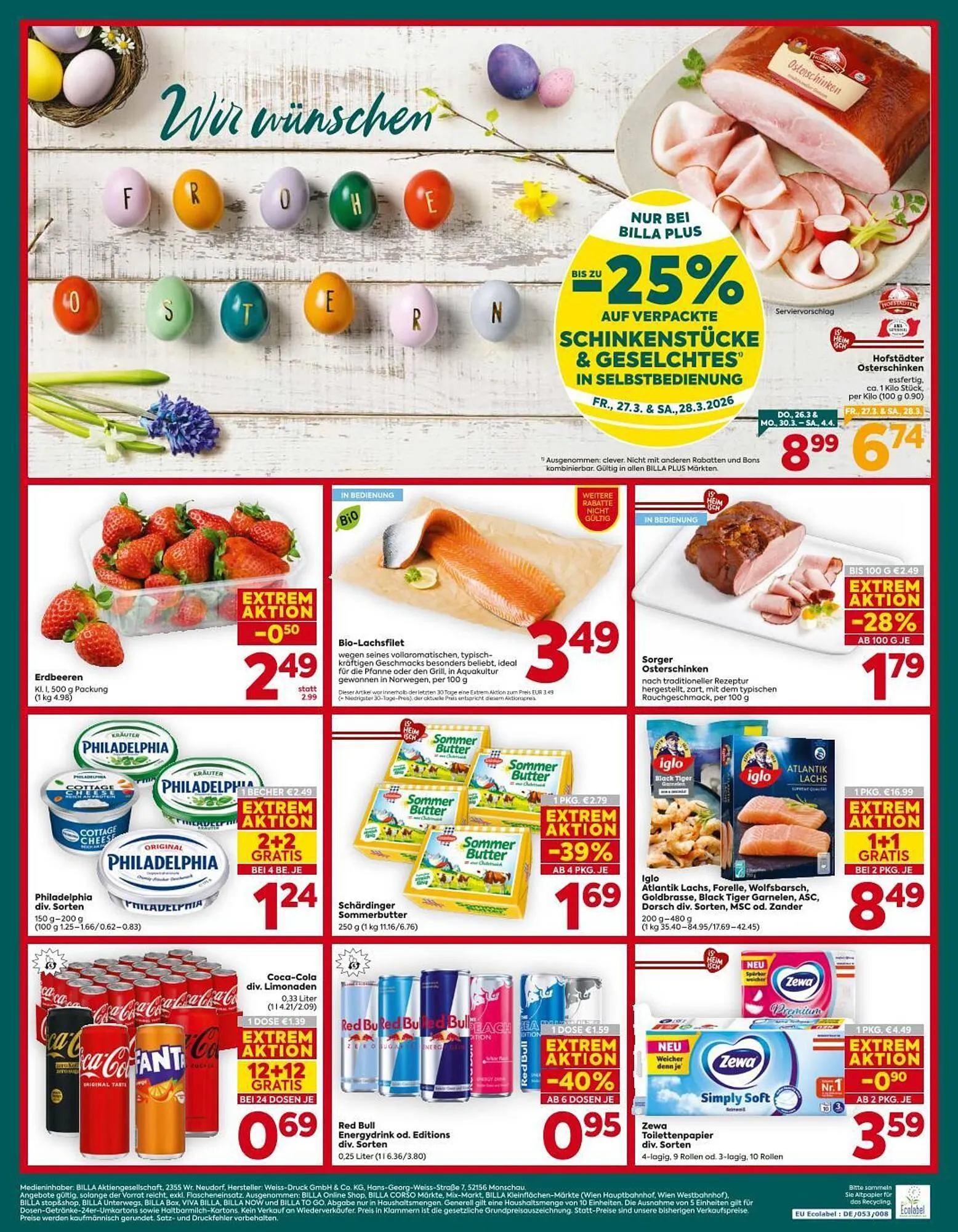 Billa Corso Flugblatt von 26. März bis 4. April 2026 - Flugblätt seite 20