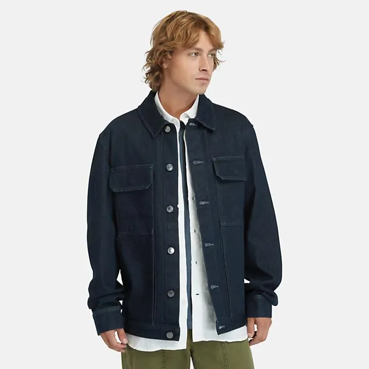 Denim-Truckerjacke mit Refibra™-Technologie für Herren in Indigo