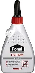 Ponal Express Holzleim, transparent und schnell trocknender Holzkleber für vielseitige Verleimungs- & Bastelarbeiten, wasserfester Leim im Eimer, 1x100g