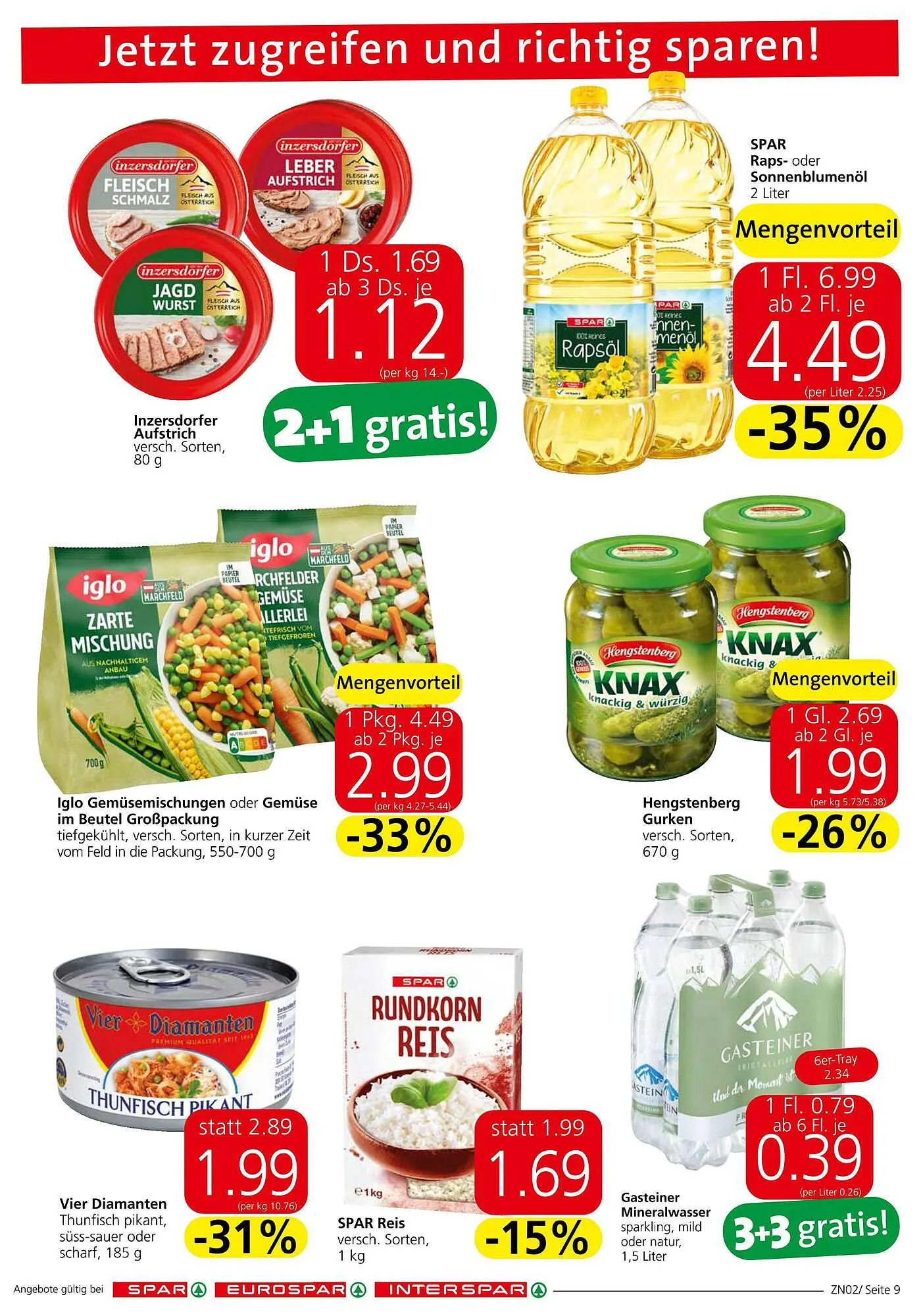 Spar Flugblatt von 31. August bis 13. September 2023 - Flugblätt seite  9