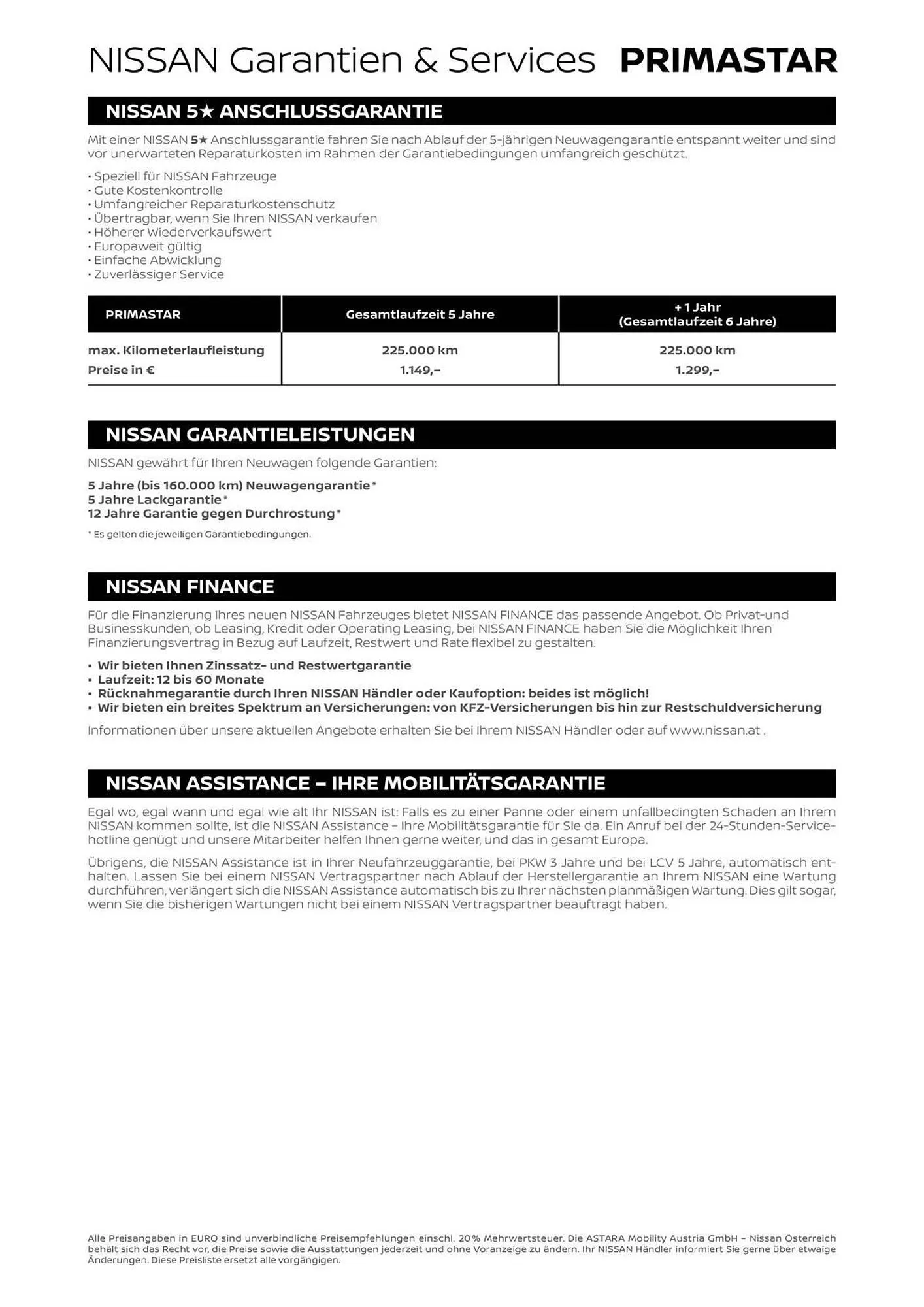 Nissan Primaster Flugblatt von 30. September bis 8. Jänner 2026 - Flugblätt seite  7