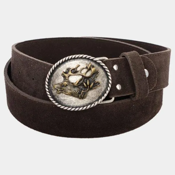 Ledergürtel “Hirschkopf”, Braun