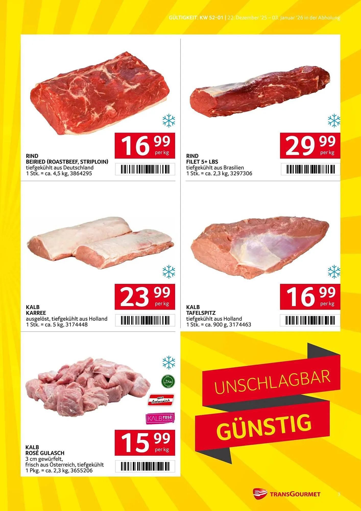 Transgourmet Flugblatt von 22. Dezember bis 4. Jänner 2026 - Flugblätt seite 3