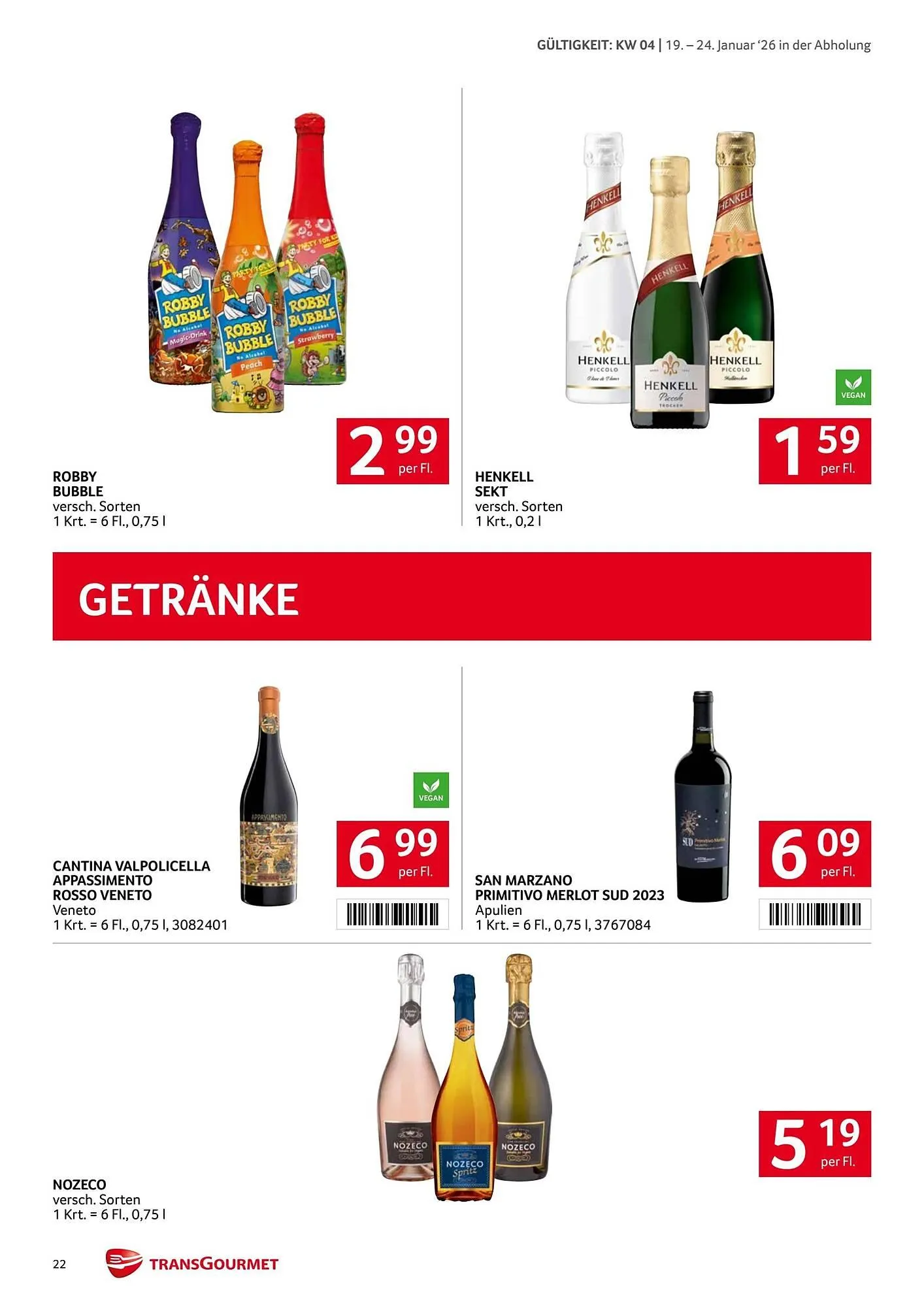 Transgourmet Flugblatt von 19. Jänner bis 25. Jänner 2026 - Flugblätt seite  22