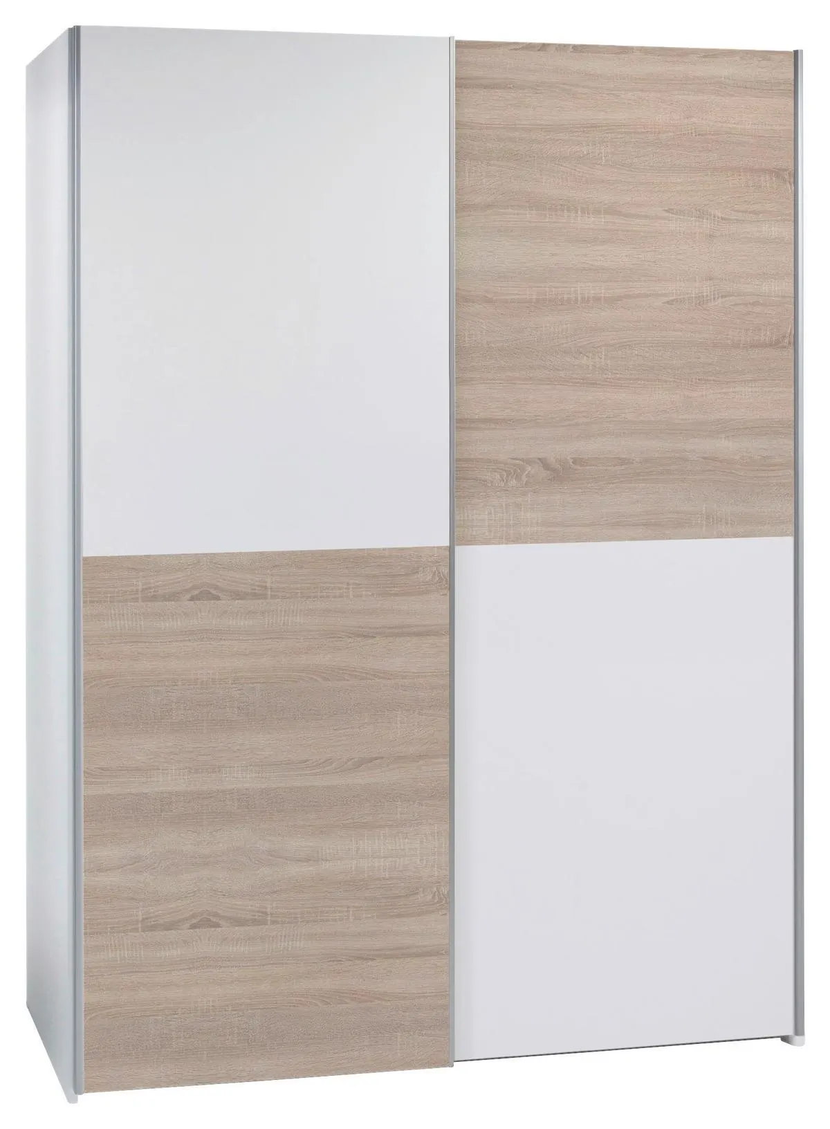 Schwebetürenschrank 170cm Time, Weiß/Sonoma Eiche