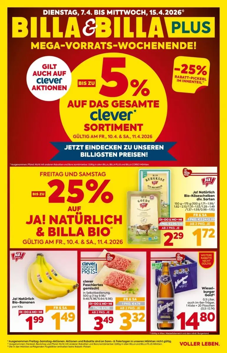 Billa Angebote gültig bis 15.04.2026 von 9. April bis 15. April 2026 - Flugblätt seite  1