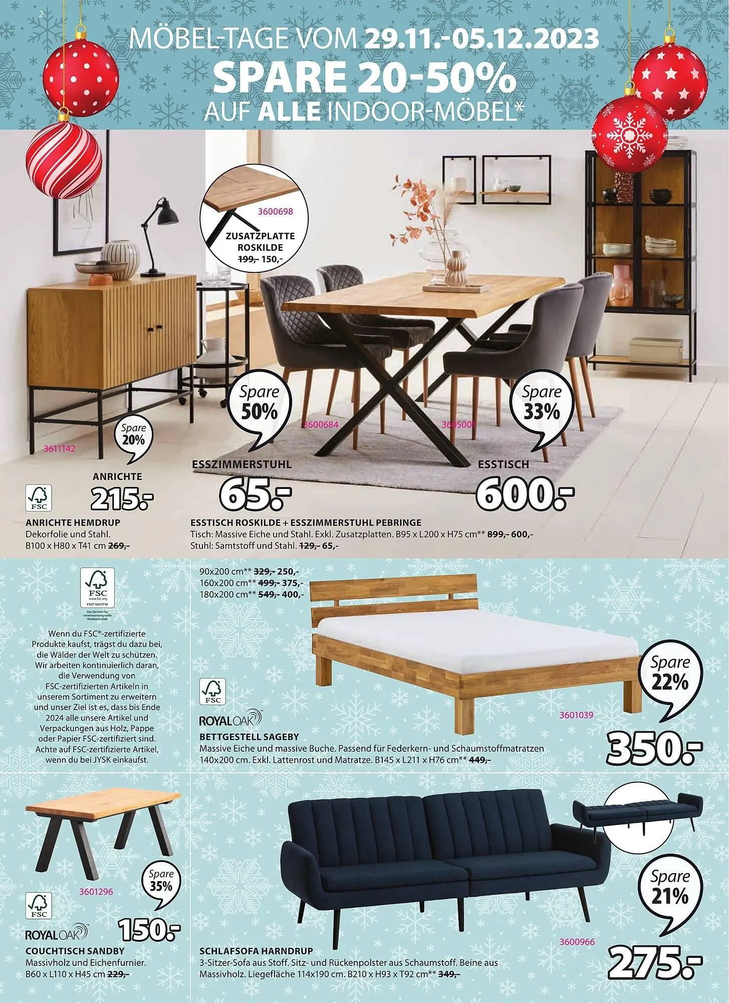 JYSK Flugblatt von 29. November bis 2. Jänner 2024 - Flugblätt seite 2