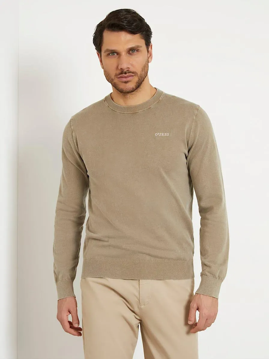 Pullover mit seitlicher logostickerei