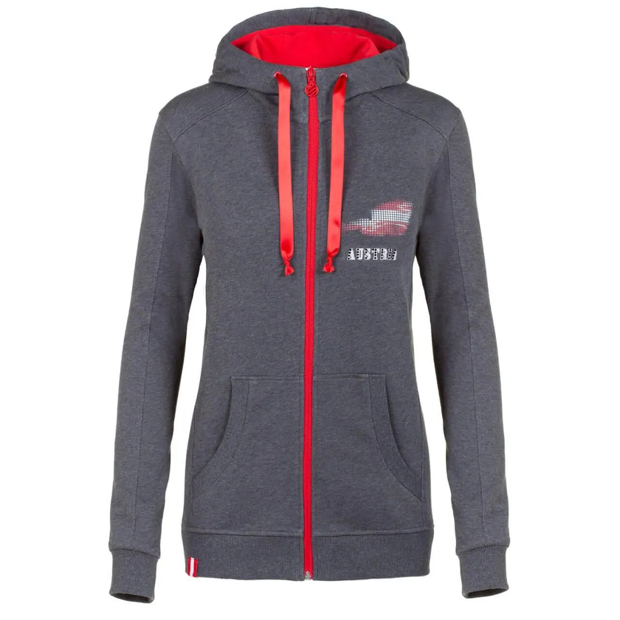Damen Hoodie-Jacke "Austria", Dunkelgrau