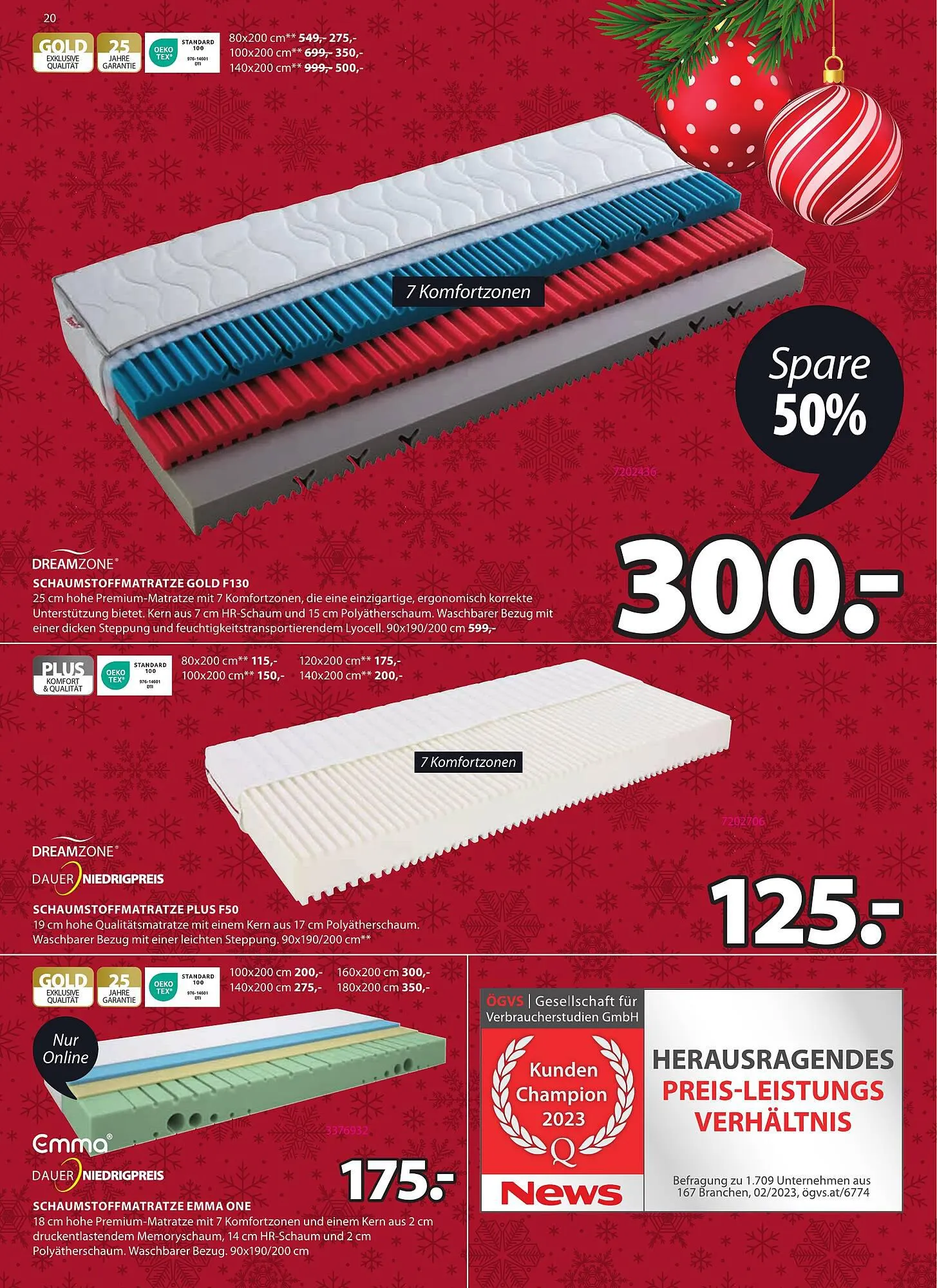 JYSK Flugblatt von 29. November bis 2. Jänner 2024 - Flugblätt seite 20