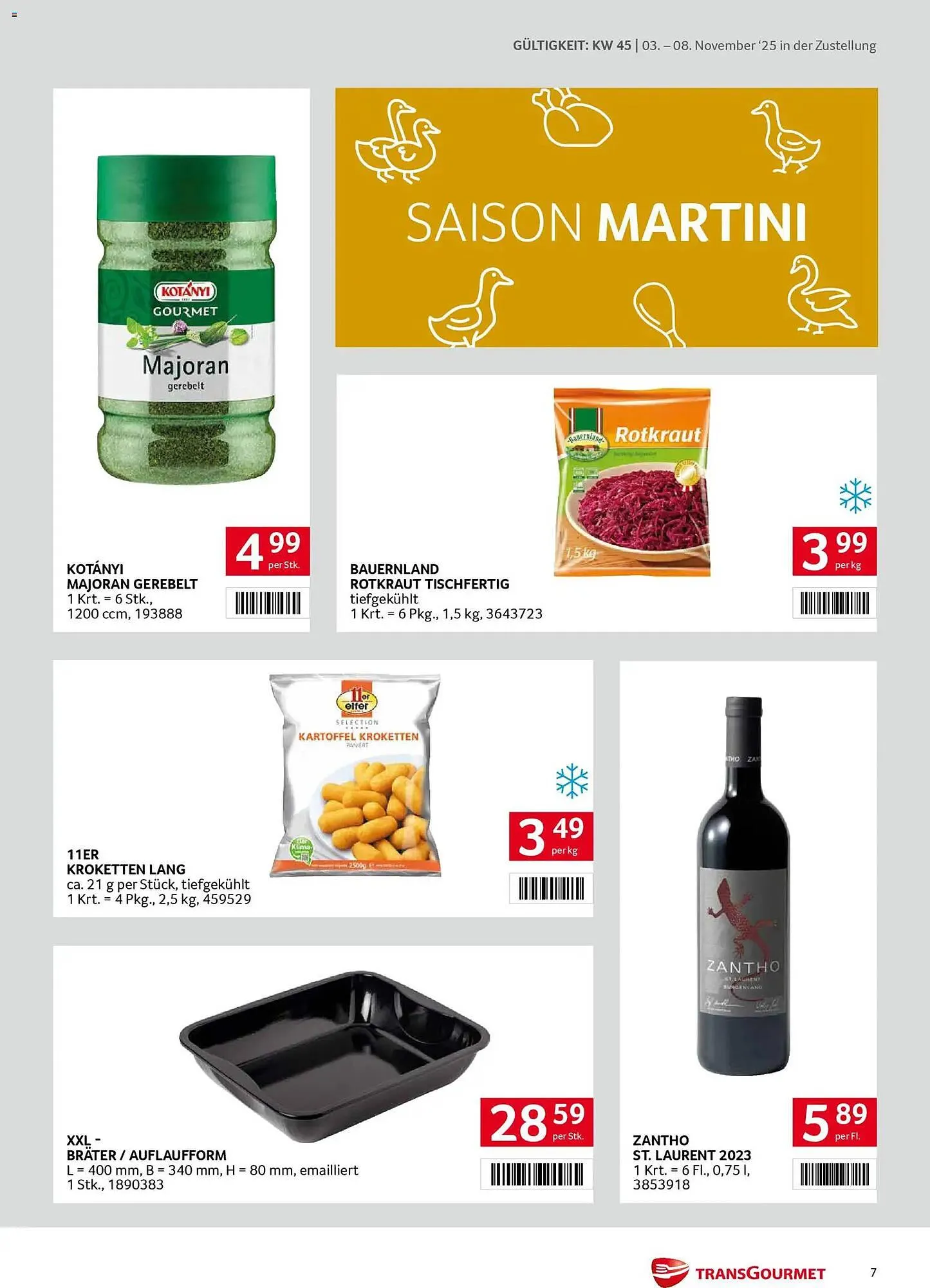 Transgourmet Flugblatt von 3. November bis 8. November 2025 - Flugblätt seite  7