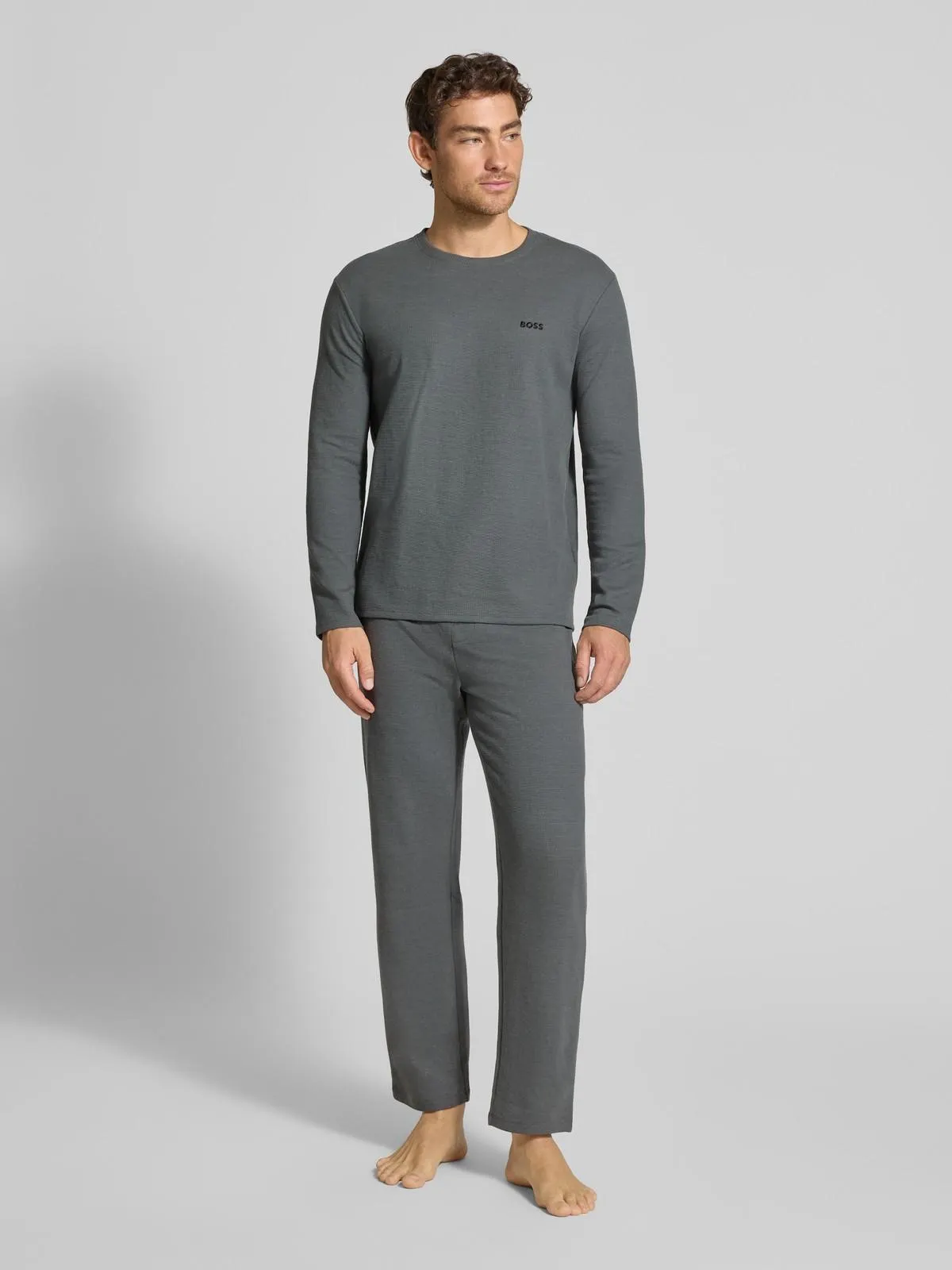 Regular Fit Langarmshirt aus Baumwoll-Mix in schilf