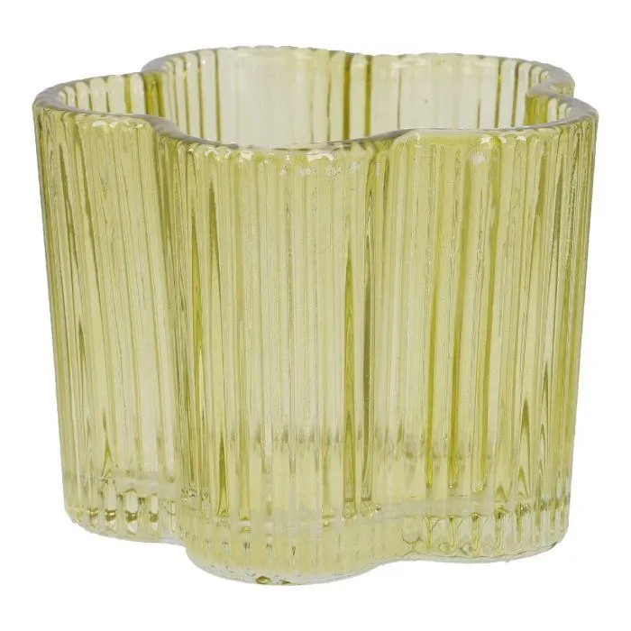 Teelichthalter Blume, grün, 8 x 6 cm