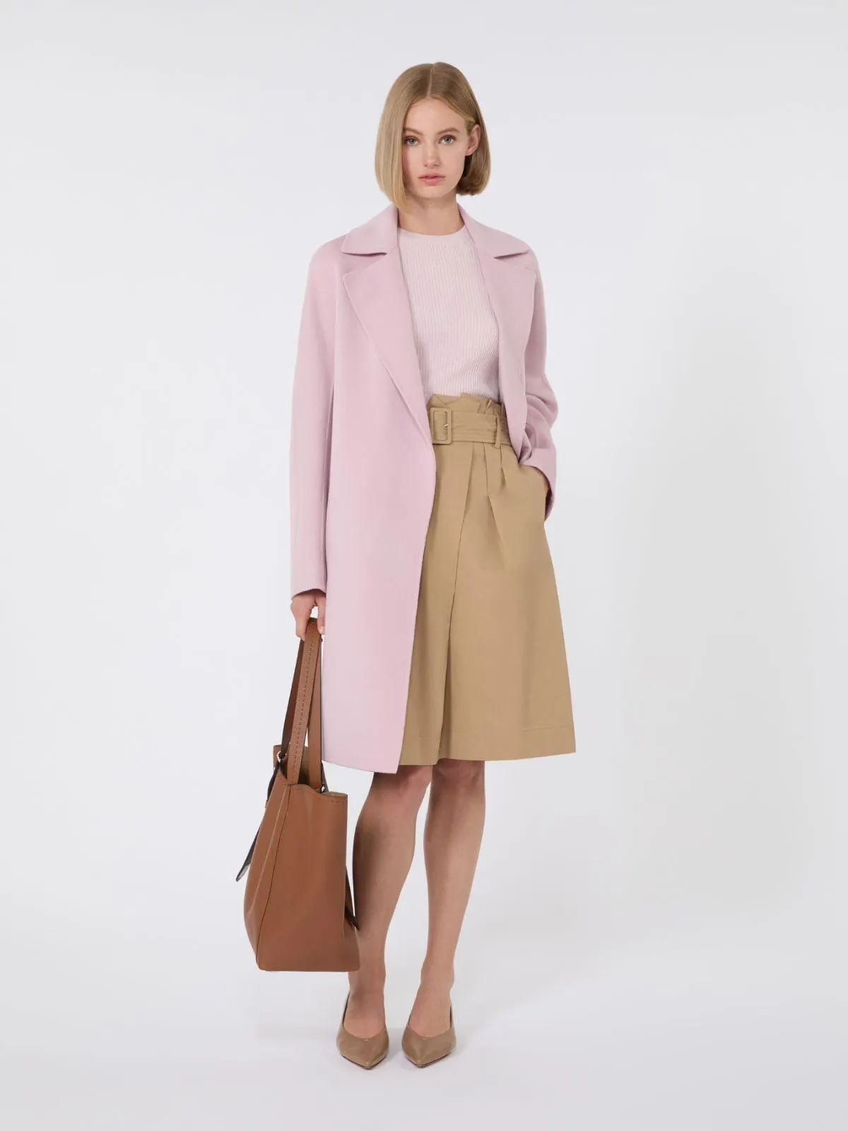 Robenmantel aus Wolle, Seide und Kaschmir - Konfektrosa