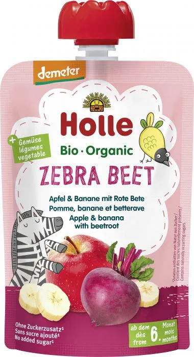 Holle Zebra Beet – Apfel & Banane mit Rote Bete 100g