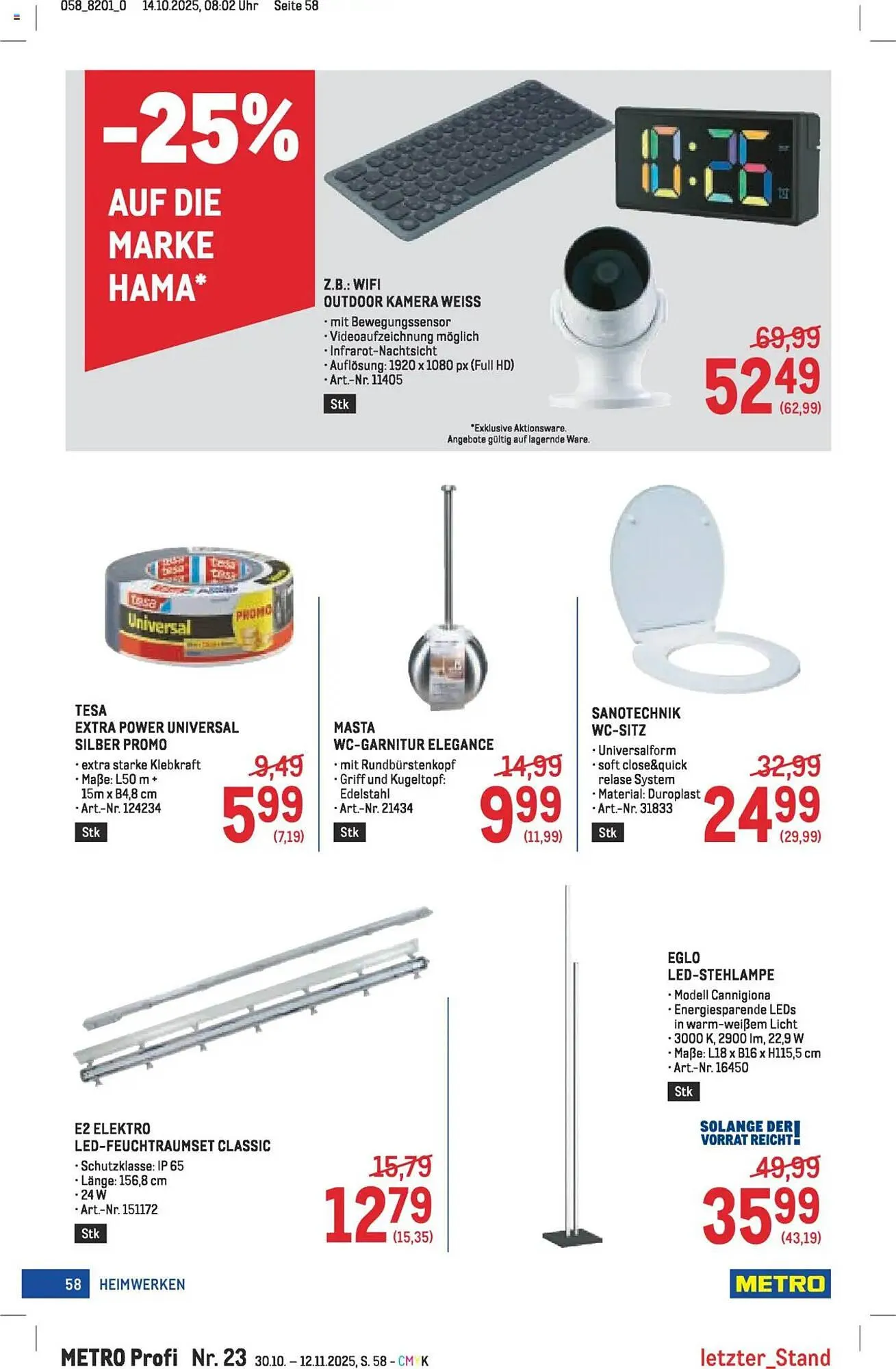 Metro Flugblatt von 30. Oktober bis 12. November 2025 - Flugblätt seite 58