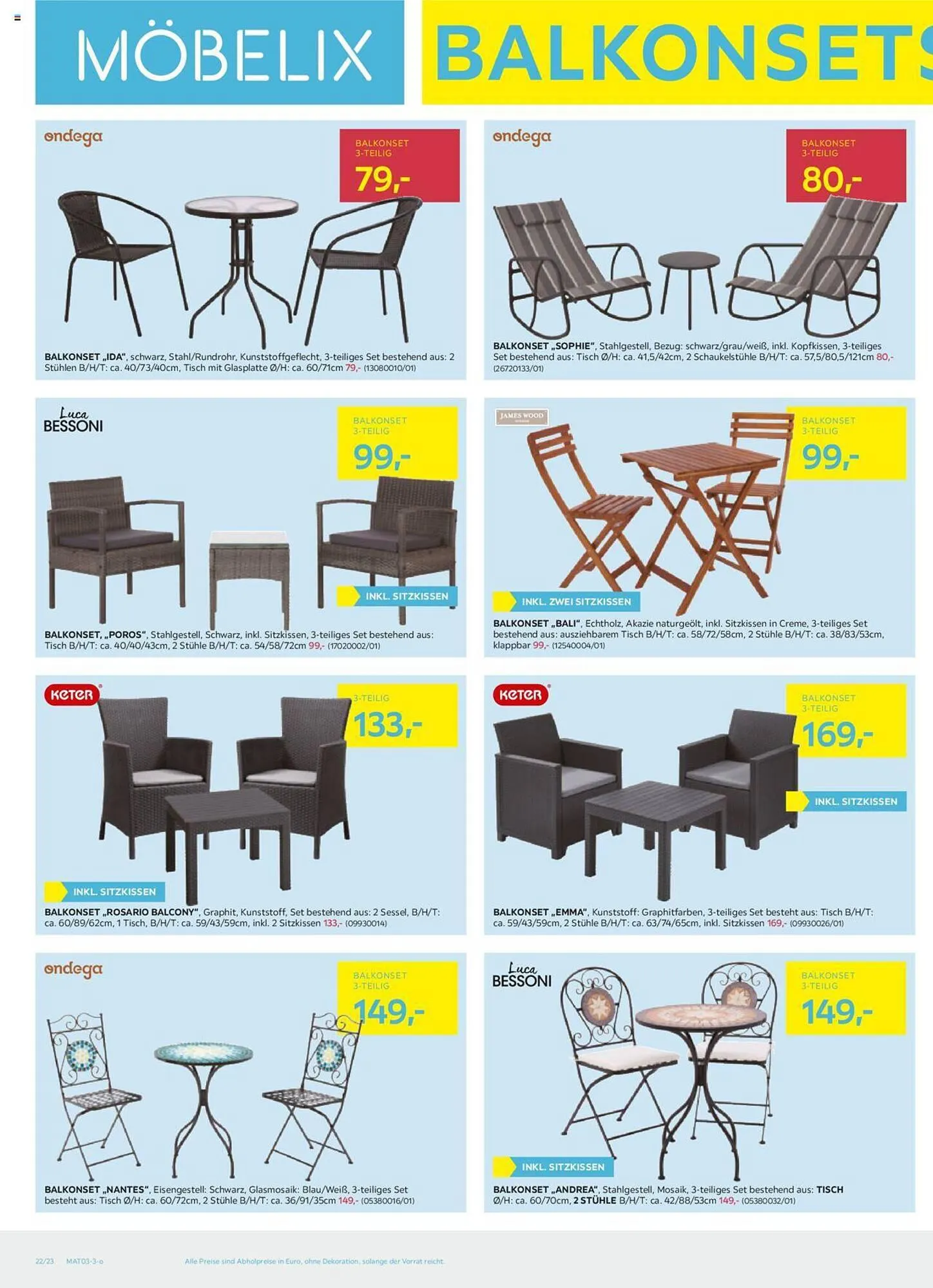 Möbelix Flugblatt von 1. März bis 30. September 2023 - Flugblätt seite 22