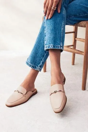 Forever Comfort® Pantoletten aus Leder mit Knotendetail