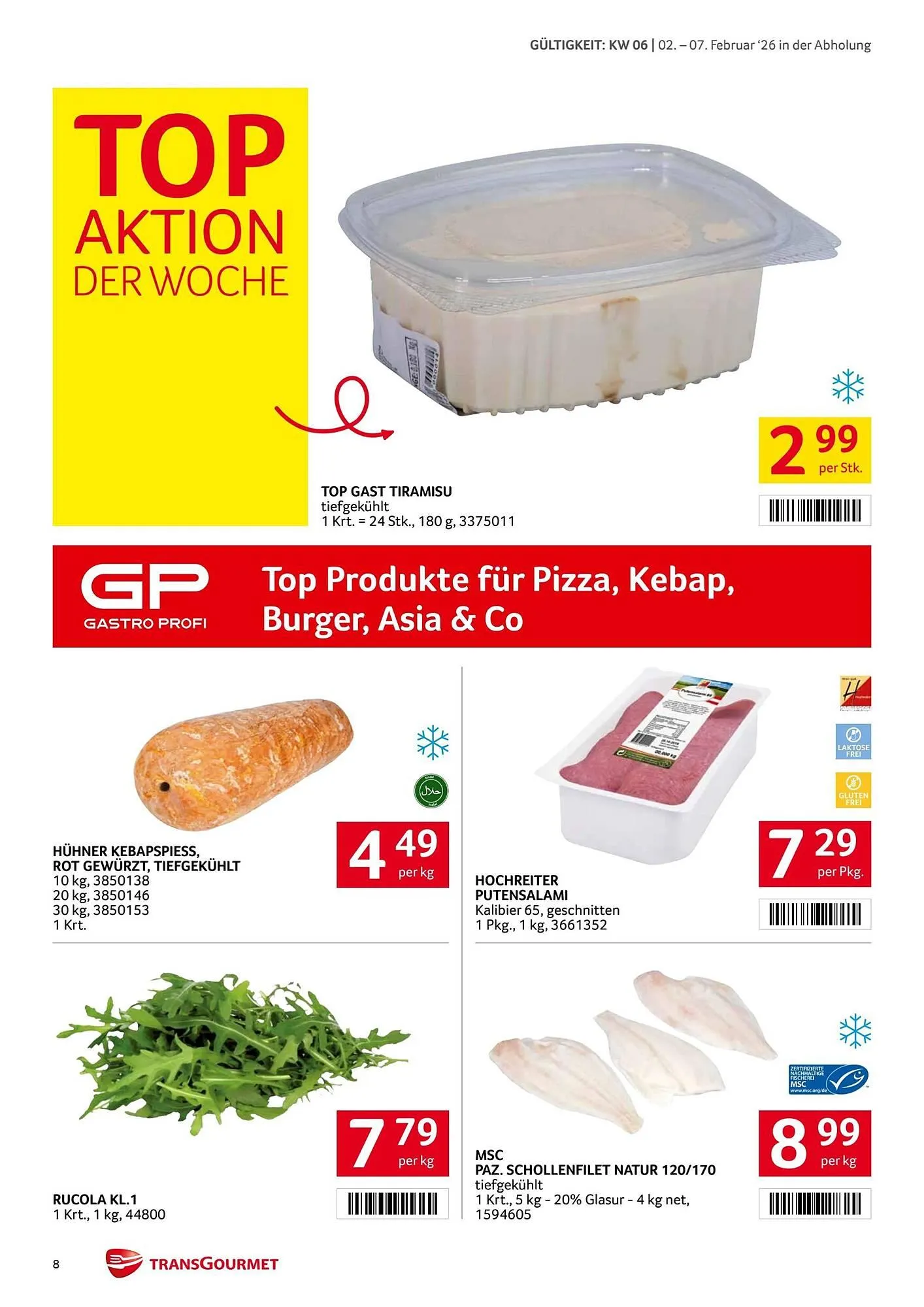 Transgourmet Flugblatt von 2. Februar bis 7. Februar 2026 - Flugblätt seite  8