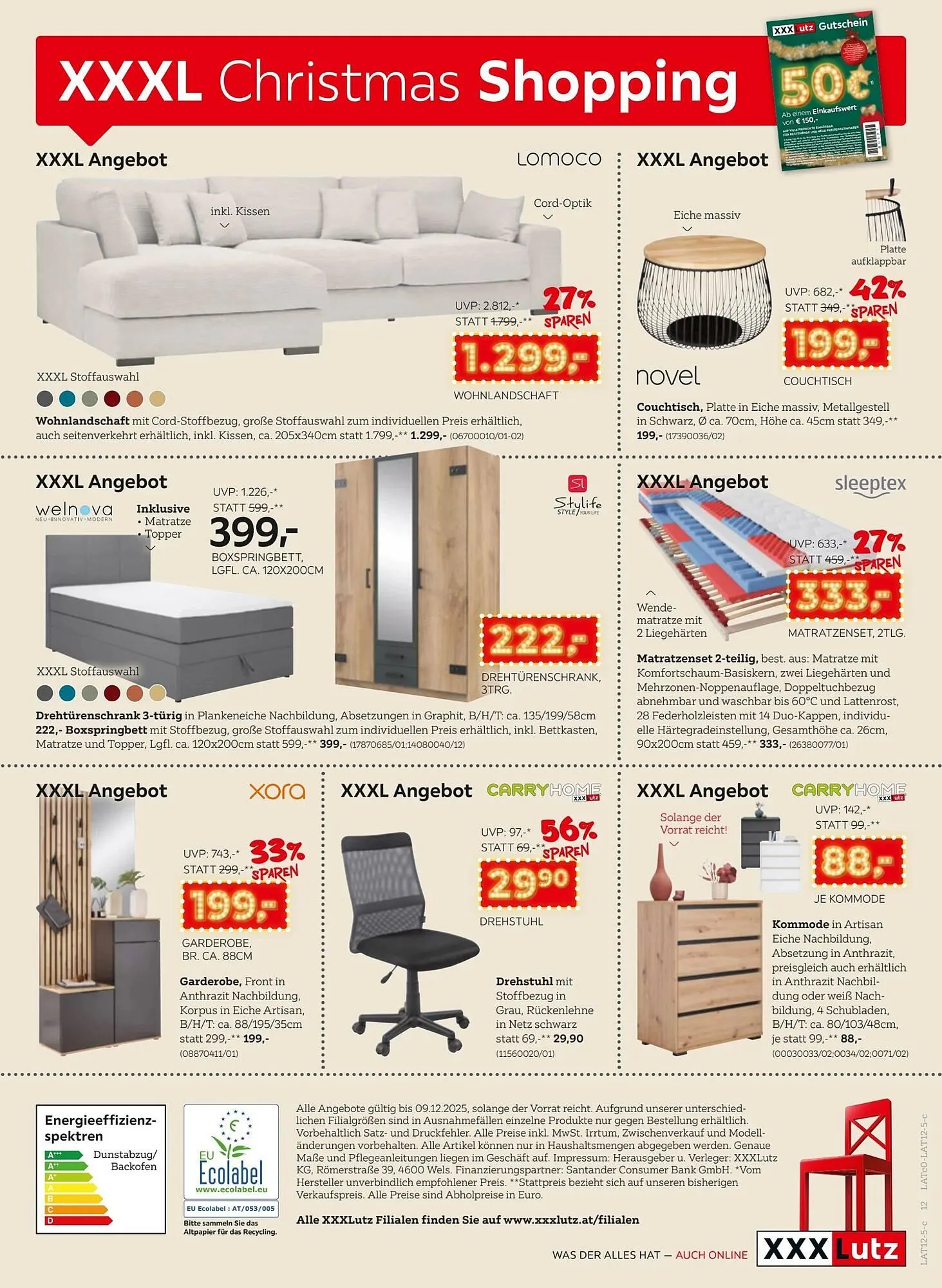 XXXLutz Prospekt von 2. Dezember bis 10. Dezember 2025 - Flugblätt seite  12