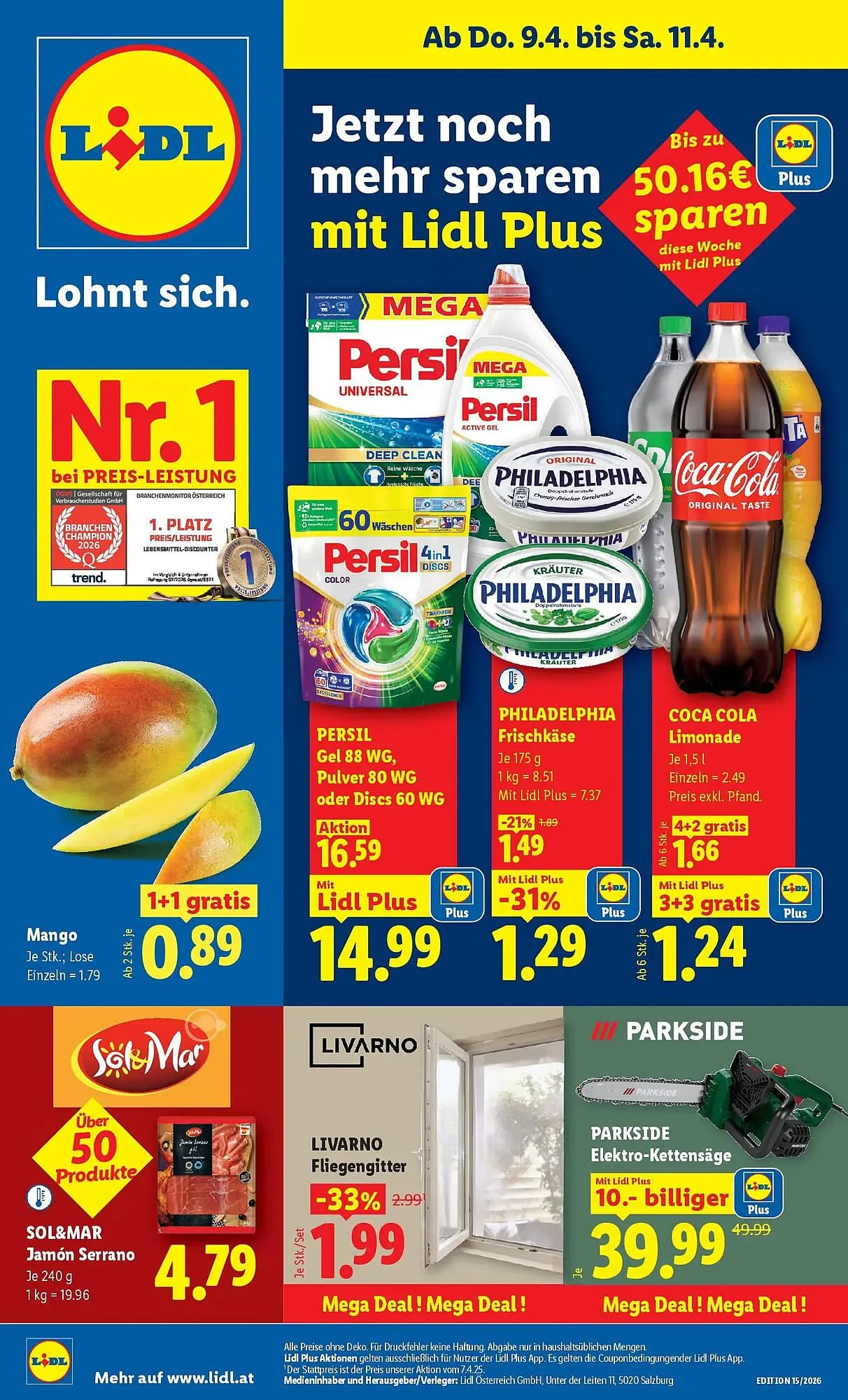 Lidl Flugblatt von 9. April bis 16. April 2026 - Flugblätt seite  1