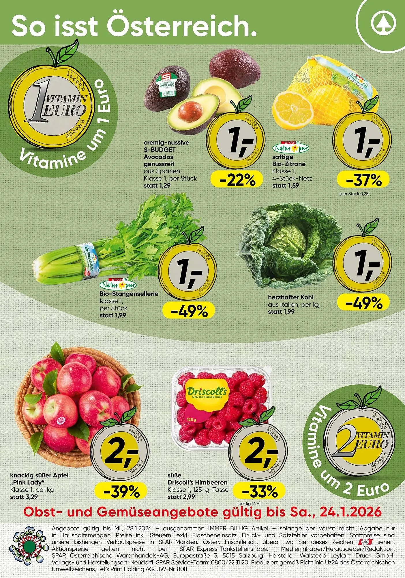 Spar Flugblatt von 22. Jänner bis 28. Jänner 2026 - Flugblätt seite  16