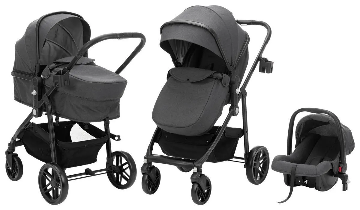 Fillikid Kinderwagen Balu Premium 3in1 mit Babyschale + Sonnenschutz