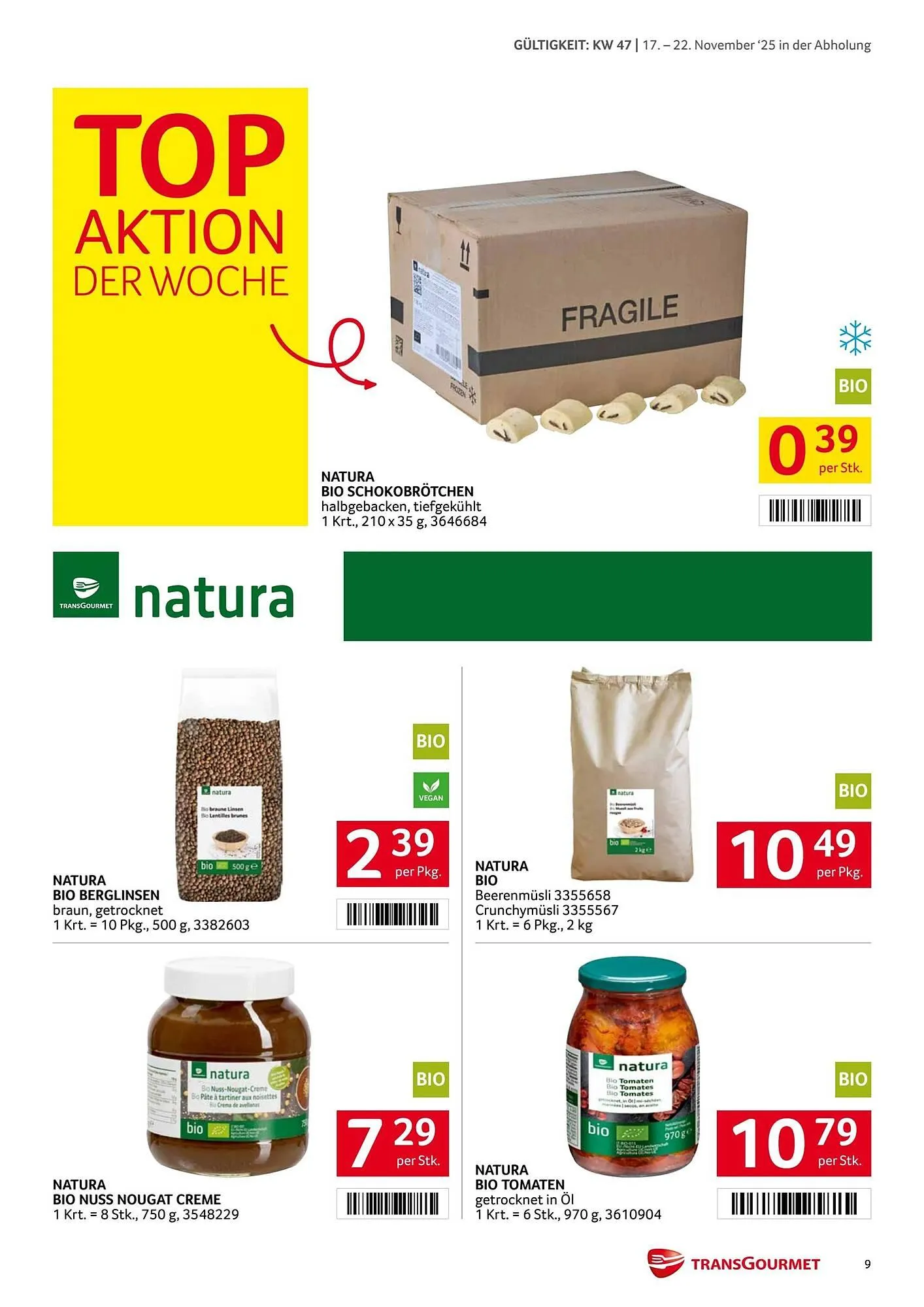Transgourmet Flugblatt von 17. November bis 23. November 2025 - Flugblätt seite 9