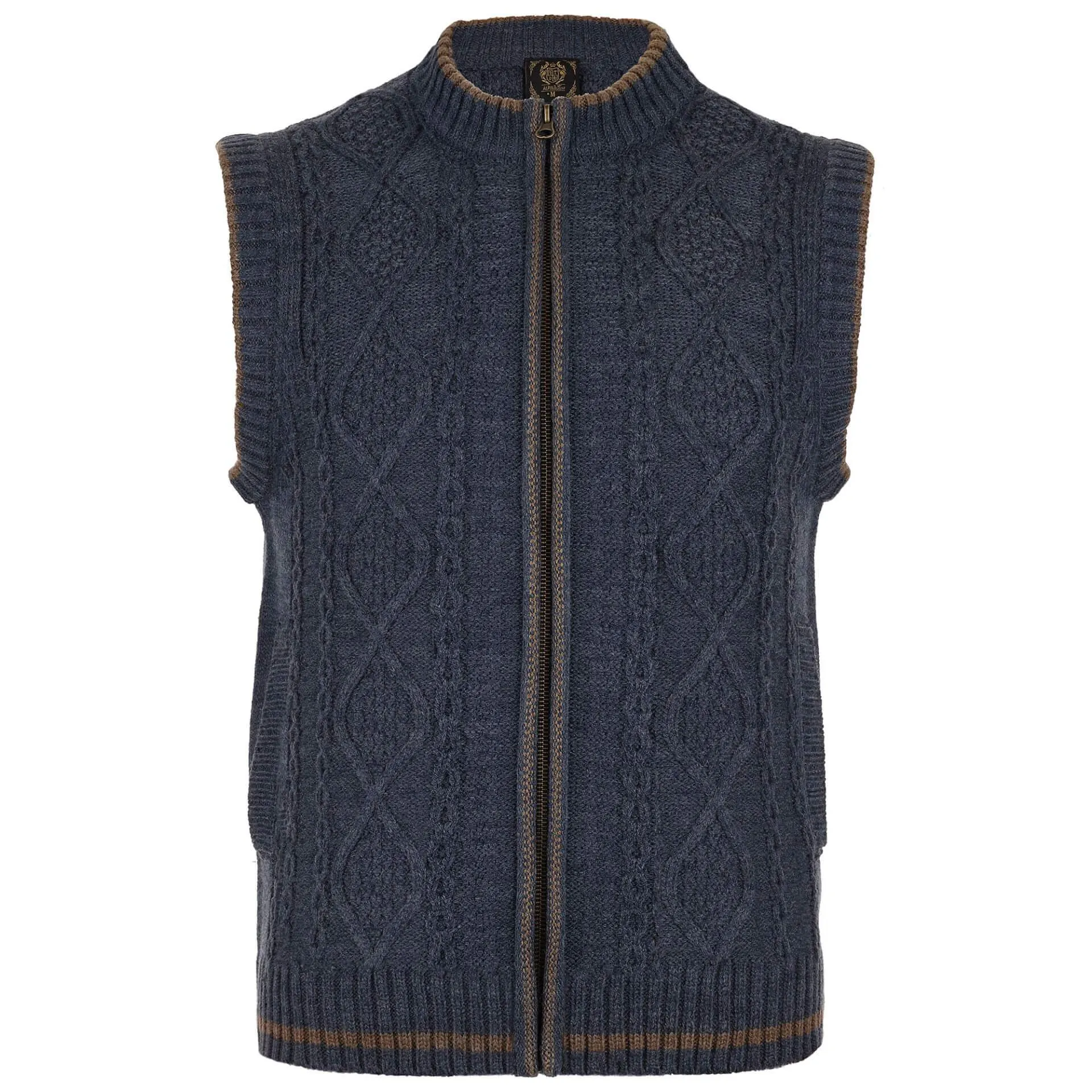 Herren Trachten Strickweste "Anton", mit Reißverschluss, Navy