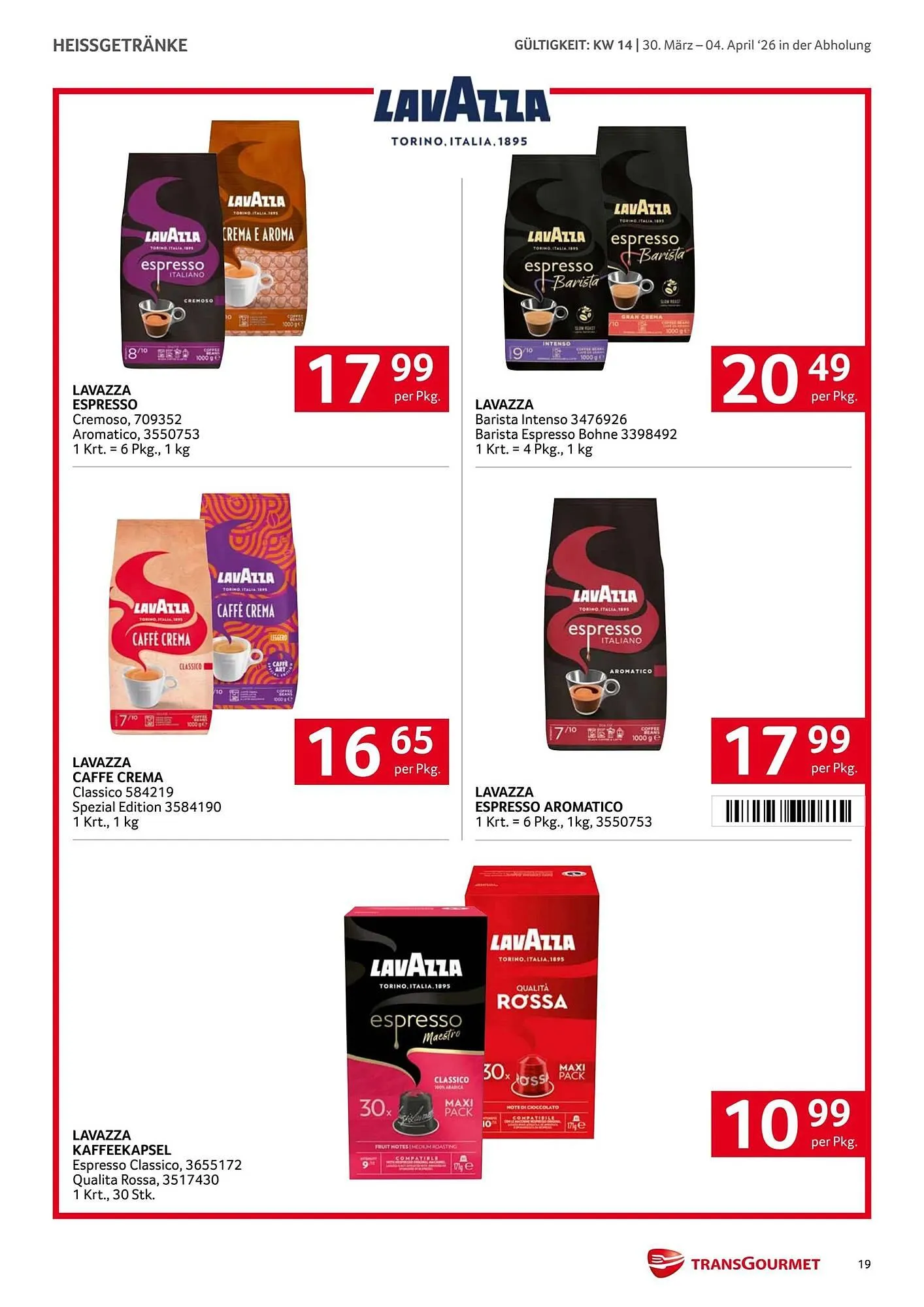 Transgourmet Flugblatt von 30. März bis 4. April 2026 - Flugblätt seite  18
