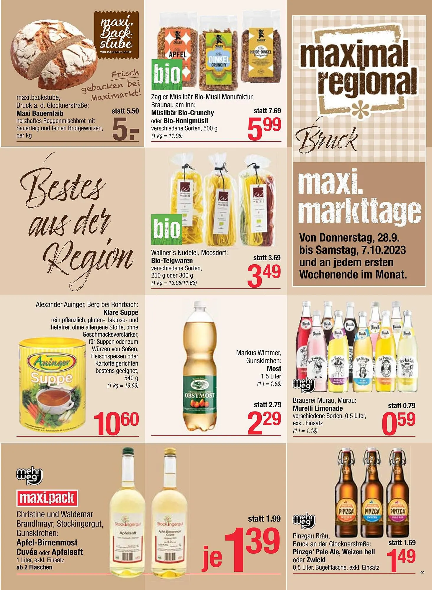 Maximarkt Flugblatt von 28. September bis 7. Oktober 2023 - Flugblätt seite  7