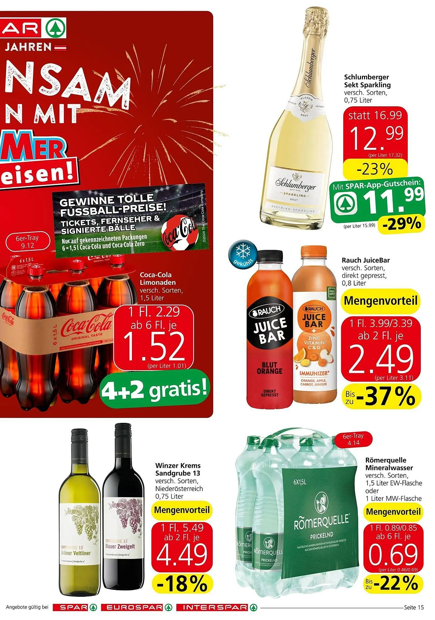 Spar Flugblatt von 17. April bis 30. April 2024 - Flugblätt seite 15