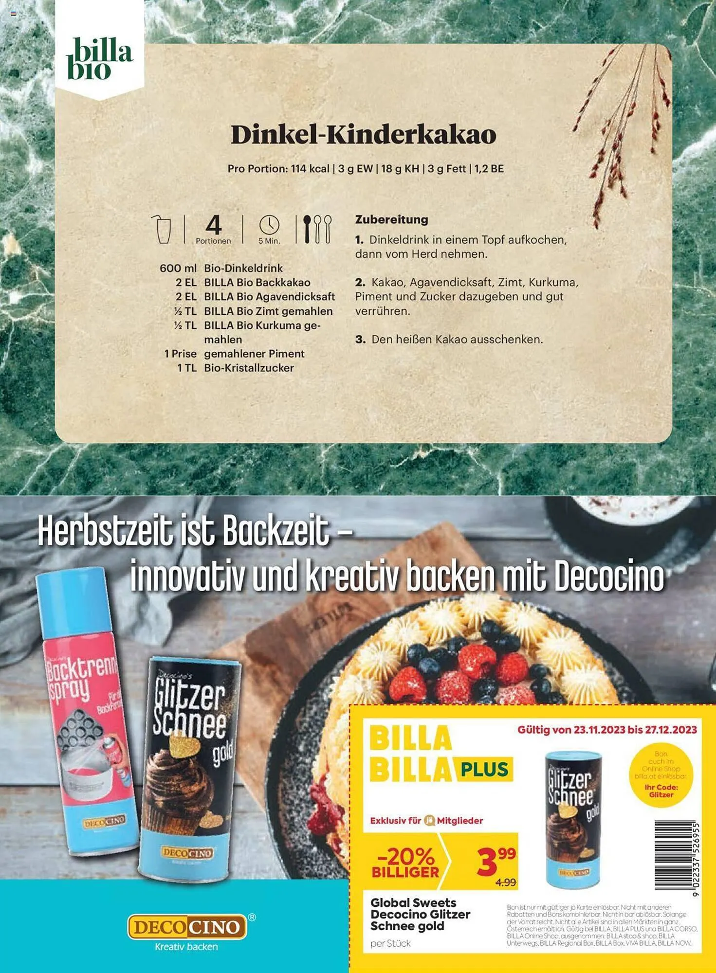 Billa Flugblatt von 1. Dezember bis 31. Dezember 2023 - Flugblätt seite  159
