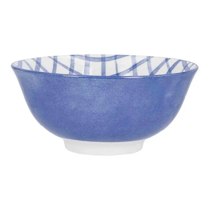 Schale Bali, Karo/blau, tief, 15.5 cm